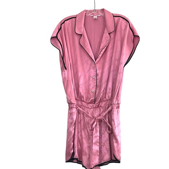 Victoria’s Secret Pink Sleep Satin Logo Romper - Picture 2 of 7
